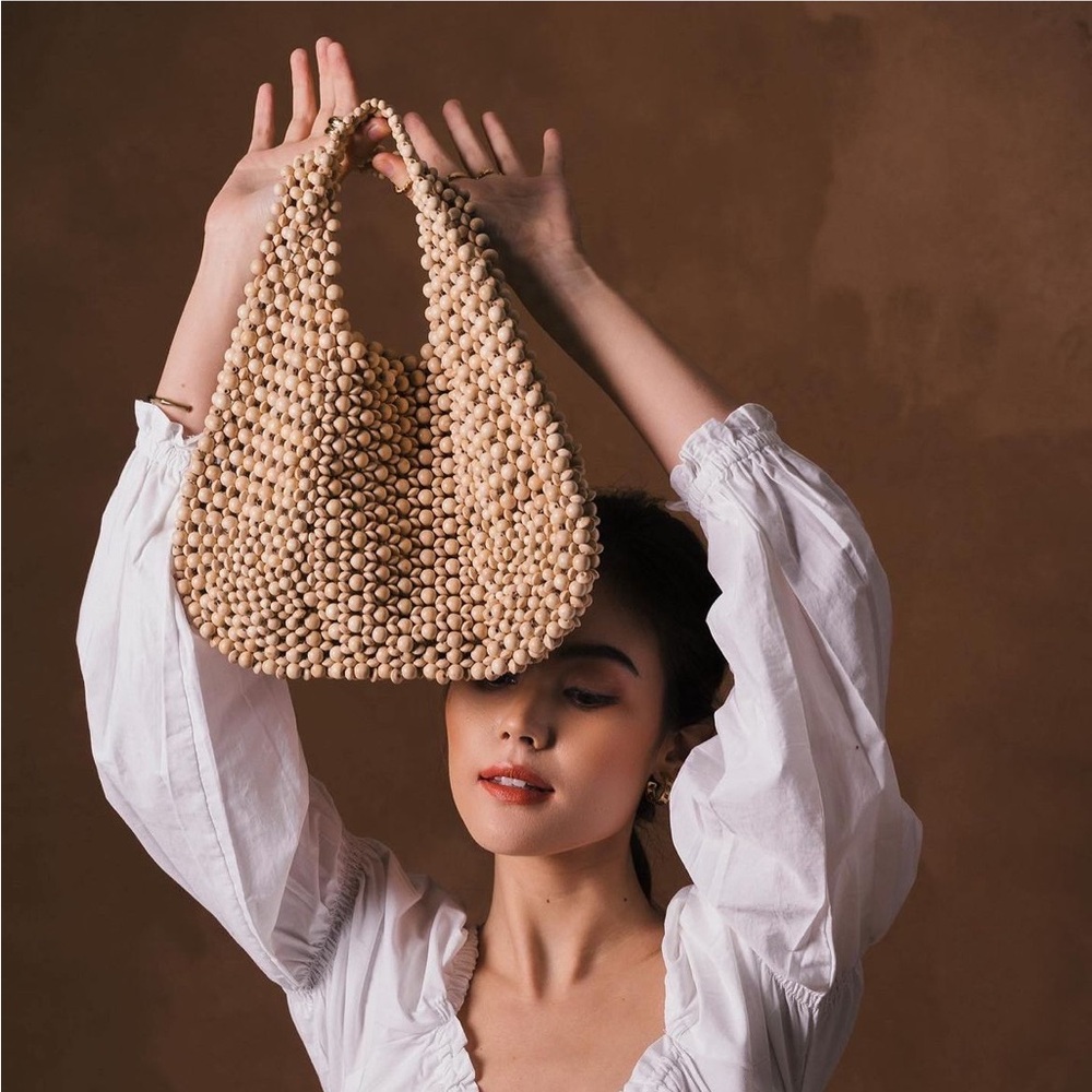 Beaded Yellow Tote Bag (Aranaz)